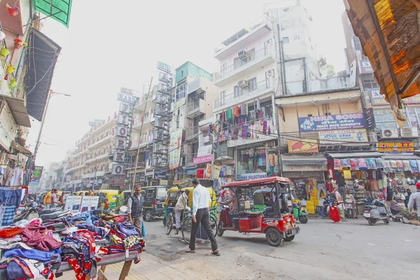 New Delhi India November 2019 Uitzicht Toeristische Hub Main Bazaar — Stockfoto