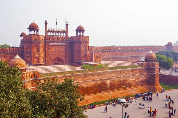 Kızıl Kale Kırmızı Kumtaşı Kalesi Yeni Delhi Hindistan Bulunan Babür — Stok fotoğraf