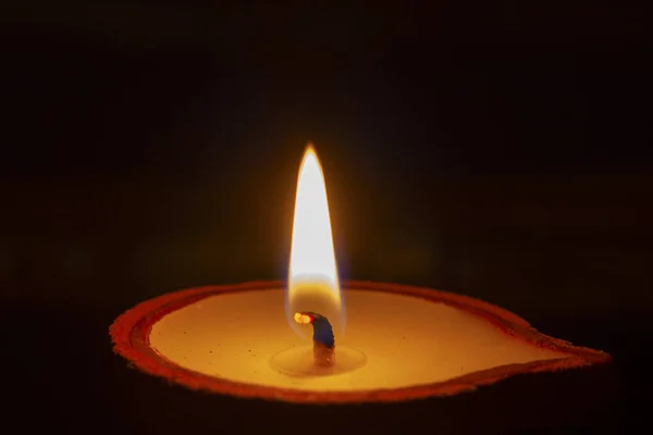 Свеча Глиняных Свечах Стекле — стоковое фото