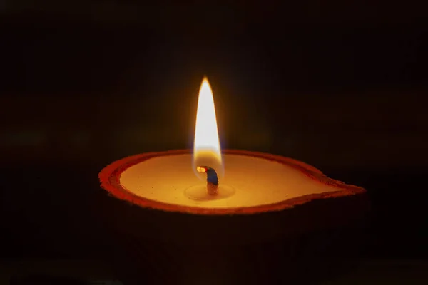 Свеча Глиняных Свечах Стекле — стоковое фото