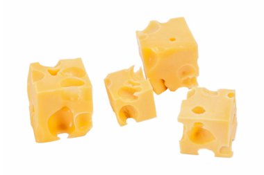 Beyazda delikleri olan sarı peynir