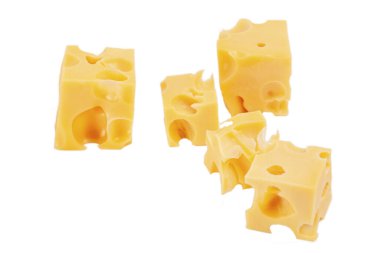 Beyazda delikleri olan sarı peynir