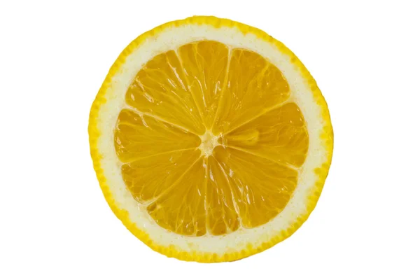 Fetta Limone Isolata Sfondo Bianco — Foto Stock