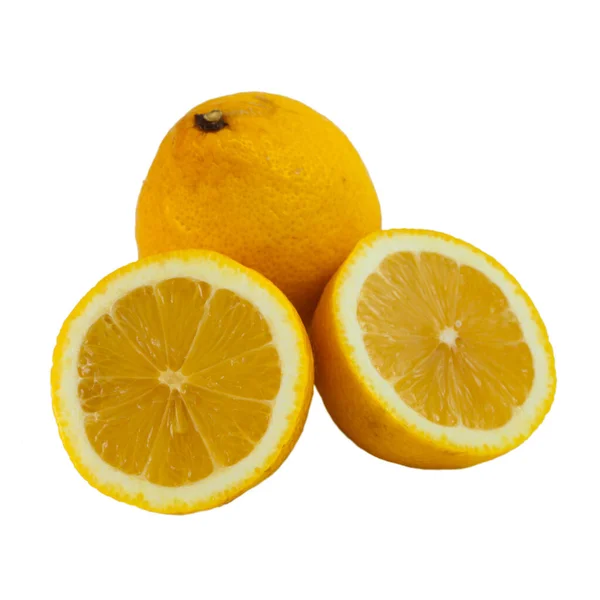 Limone Giallo Isolato Bianco — Foto Stock
