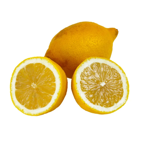 Limone Giallo Isolato Bianco — Foto Stock