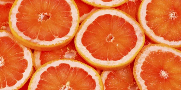 Frische Rote Saftige Swee Scheiben Geschnittene Grapefruit Zitrus Hintergrund — Stockfoto