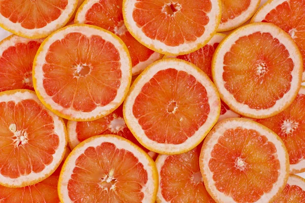 Frische Rote Saftige Swee Scheiben Geschnittene Grapefruit Zitrus Hintergrund — Stockfoto