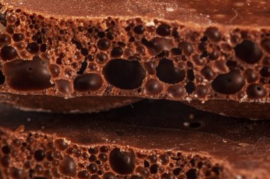 Tatlı populer süt siyah çikolatalı makro arka plan