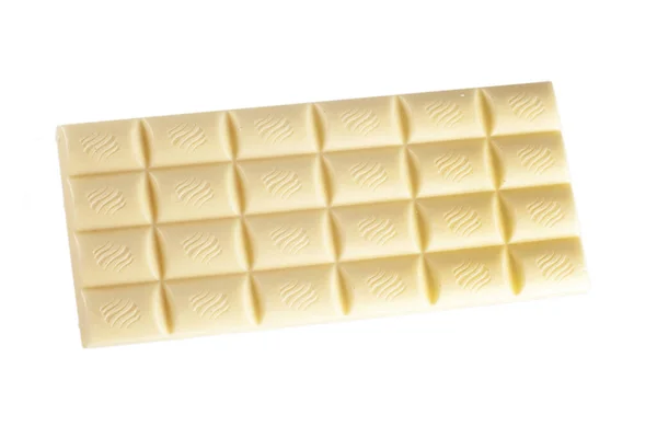 Sweet White Chocolate Plate Isolated White — Stock Photo, Image