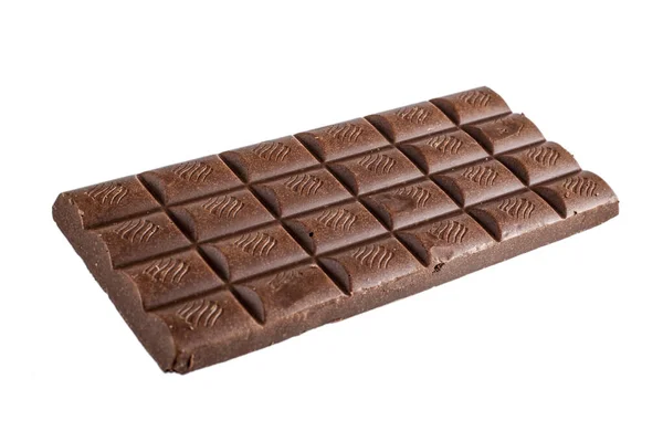 Doce Saborosa Barra Chocolate Leite Isolado Fundo Branco — Fotografia de Stock
