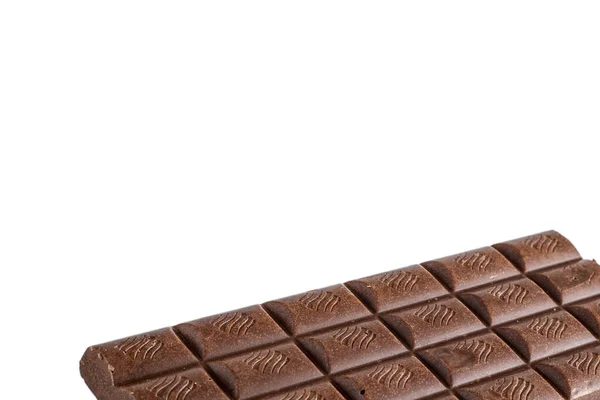 Söt Välsmakande Mjölk Choklad Bar Isolerad Den Vita Bakgrunden — Stockfoto