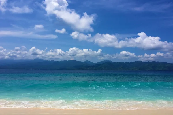 Increíble Agua Del Mar Bali Costa Isla Gili Meno —  Fotos de Stock