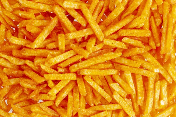 Patate Fritte Saporite Fresche Sfondo Piede Appetitoso — Foto Stock