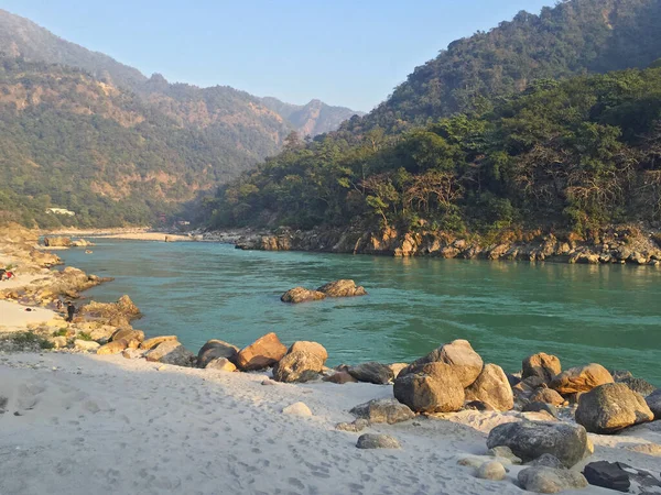 Bela Vista Rio Ganga Claro Rishikesh Índia — Fotografia de Stock