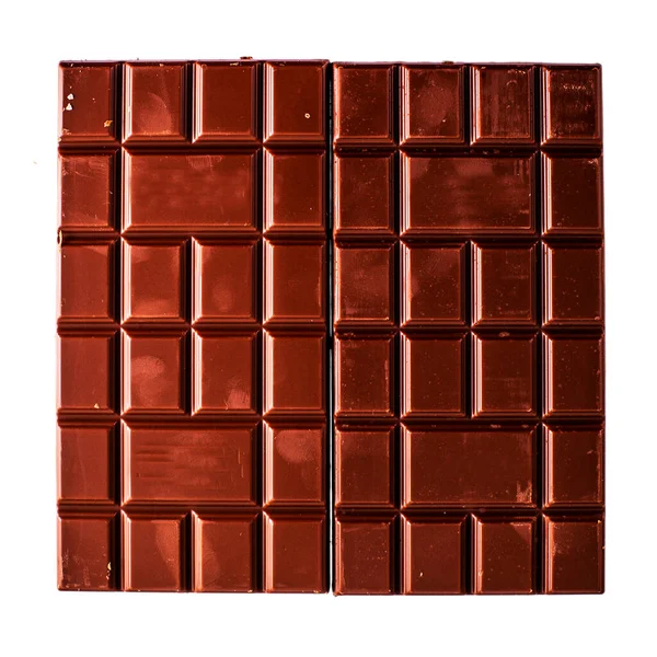 Saboroso Chocolate Preto Com Leite Doce Fundo Branco — Fotografia de Stock