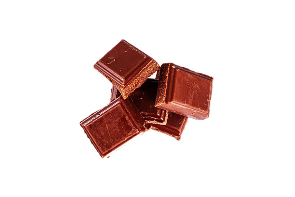 Beyaz Arka Planda Tatlı Siyah Çikolata — Stok fotoğraf