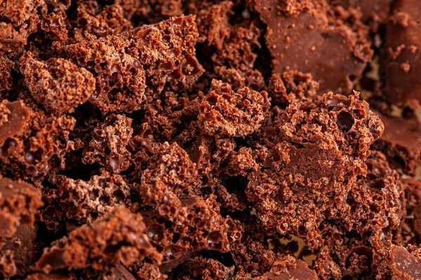 Savoureux Chocolat Noir Lait Sucré Chocolat Noir Écrase Fond — Photo