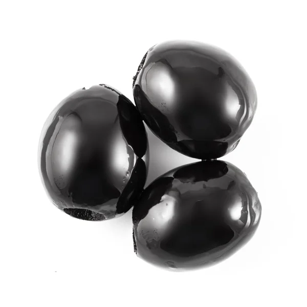 Black Olives Appitizers Isolated White Background — Stock Photo, Image