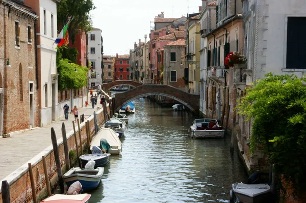Gebäude Kanäle Wasser Und Farben Venedig Stockbild