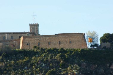 Barcellona manzarası, ayrıntılar, liman ve tarihi binalar