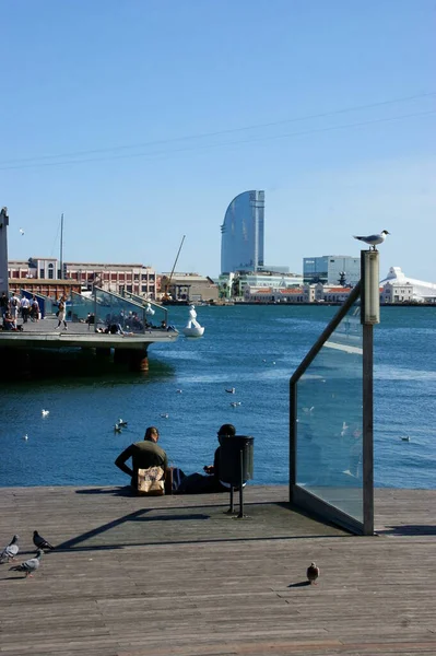 Vue Sur Barcellona Détails Bâtiments Portuaires Historiques — Photo