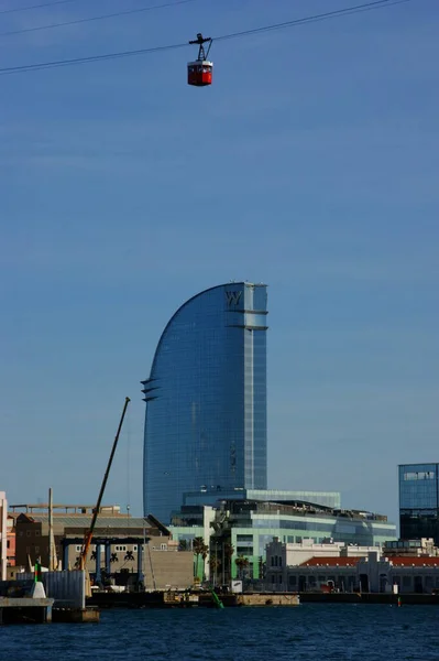 Barcellona Kilátás Részletek Kikötő Történelmi Épületek — Stock Fotó