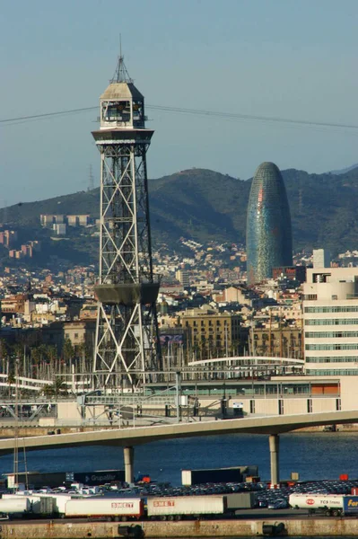Barcellona Vista Dettagli Edifici Storici Portuali — Foto Stock