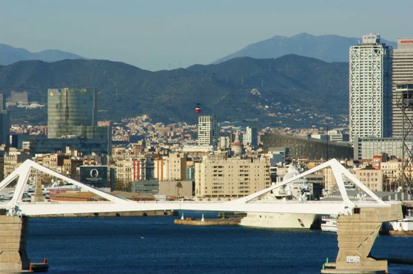 Barcellona Manzarası Ayrıntılar Liman Tarihi Binalar — Stok fotoğraf