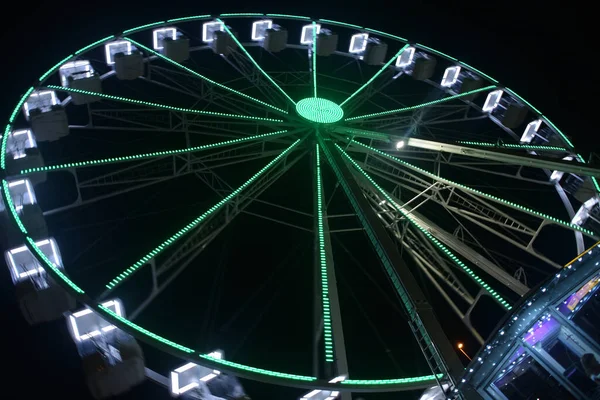 Roda Panorami Com Luzes Noite — Fotografia de Stock