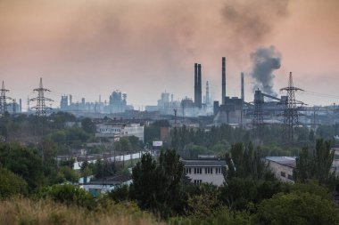 Mariupol, Ukraine - 4 Eylül 2016: Azovstal demir ve çelik işleri