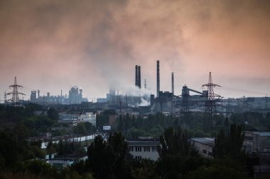 Mariupol, Ukraine - 4 Eylül 2016: Azovstal demir ve çelik işleri