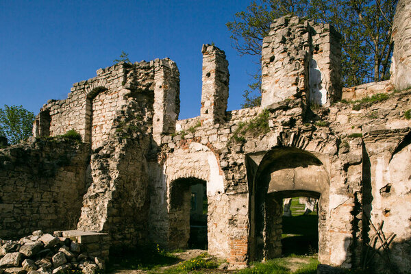 Ruins of old fortress in Chortkiv, Ukraine
