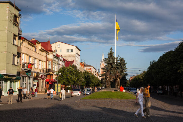 Mukacheve - Ukraine, JULY 26, 2009: Center of the city Mukacheve