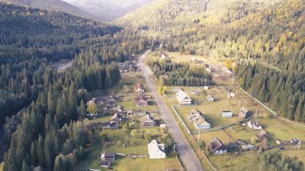 Vista Aérea Otras Montañas Los Cárpatos Otoño Cerca Vorohta — Vídeos de Stock