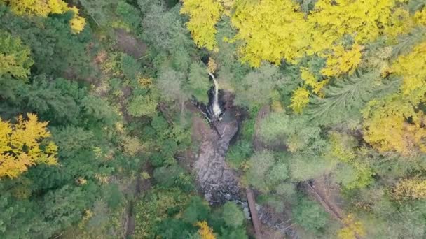 Hava Ateş Karpat Dağları Nda Güzel Yerlerinden Şelale Zhenetskyi Huk — Stok video