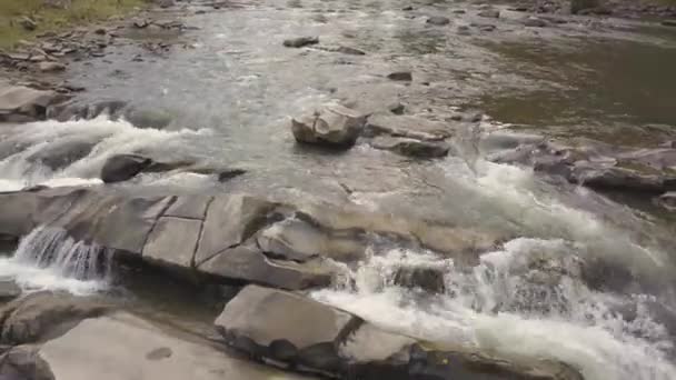 Movendo Rio Prut Nas Montanhas Dos Cárpatos Drone Aéreo Disparado — Vídeo de Stock