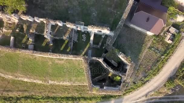 Luftaufnahme Zum Zentrum Der Stadt Chortkiv Mit Der Burg Von — Stockvideo