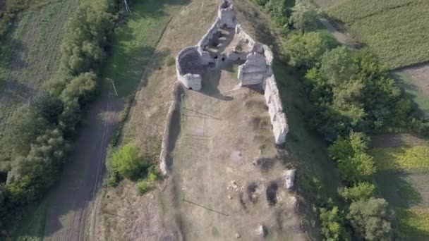 Antik Kale Sidorov Ternopil Bölgesi Ukrayna Için Havadan Görünümü — Stok video