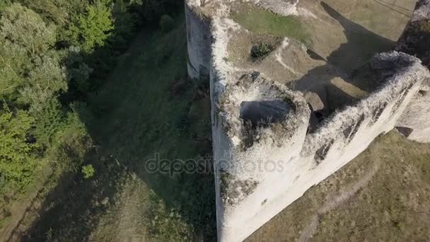 Letecký Pohled Starého Hradu Sidorov Regionu Ternopil Ukrajina — Stock video