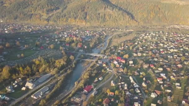Východ Slunce Podzimní Karpat Poblíž Mykulyčyn Village Ukrajina — Stock video