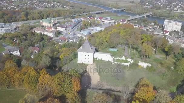 Galych Ukrayna Ekim 2017 Havadan Görünümü Için Antik Kale Galych — Stok video