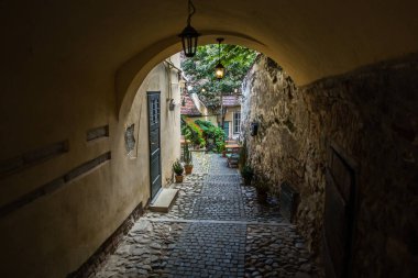 Sibiu - Romanya, 18 Temmuz 2017: şehir merkezinde