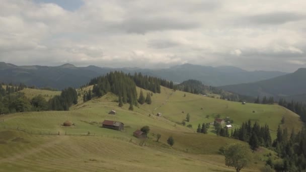 Flying Other Summer Carpathian Mountains Dzembronya Village Ukraine — Stock Video
