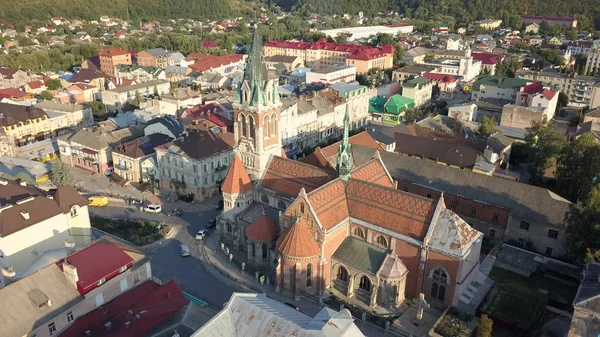 Vista aérea para a igreja dominicana em Chortkiv — Fotografia de Stock