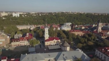 Tarihi şehir Kamianets-Podilskyi, Ukrayna Hava görünümünü.