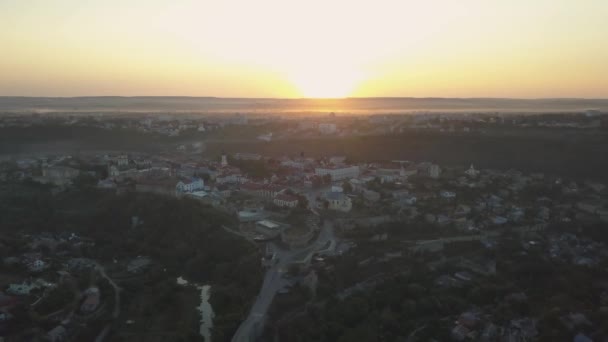 Luftaufnahme Der Historischen Stadt Kamianez Podilskyi Ukraine — Stockvideo