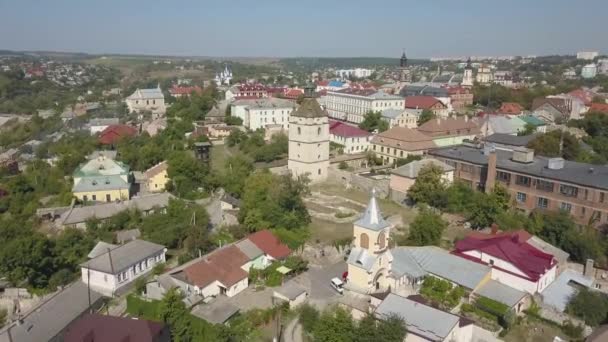 Tarihi Şehir Kamianets Podilskyi Ukrayna Hava Görünümünü — Stok video