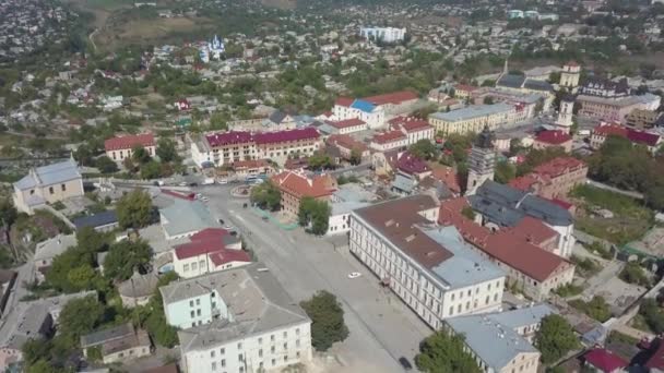 Пташиного Польоту Історичного Міста Кам Янець Подільський Україна — стокове відео