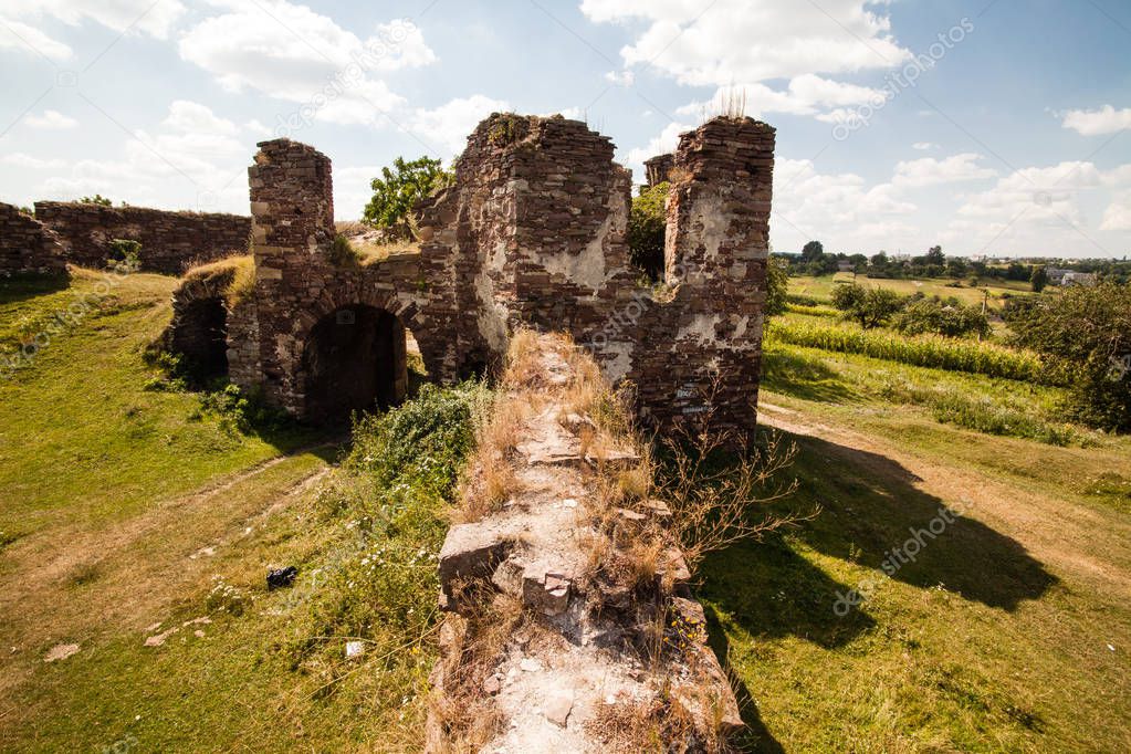 Castle ruins in Pidzamochok, Ternopil region