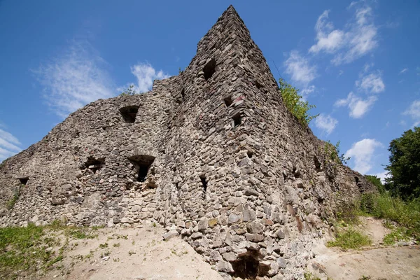Ruínas do Castelo Nevytske na região de Transcarpathian. Fotografia de Uzhgorod. Castelo de Nevitsky construído no século XIII. Ucrânia . — Fotografia de Stock